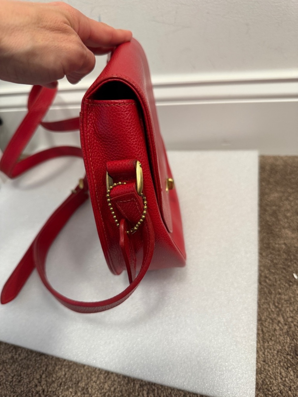 Coach 4401 Madison Carlyle Crossbody Bag in red leather vintage 2006 hangtag - Picture 5 of 11